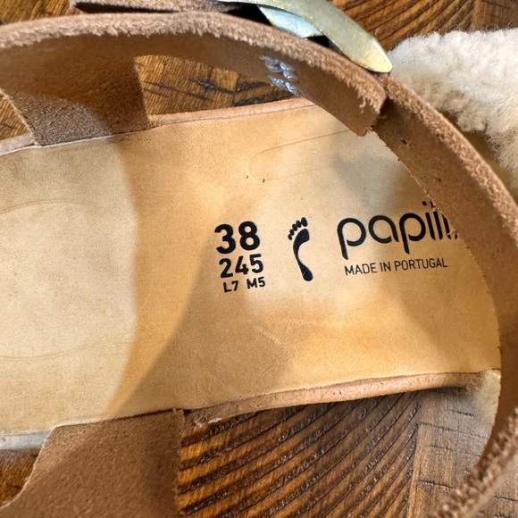 Women’s Birkenstock Papillio Glenda shearling Teddy Sandles - Picture 4 of 9